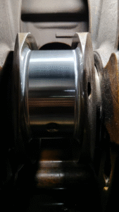Crankpin after grinding and polishing of Wartsila 9L20 Engine