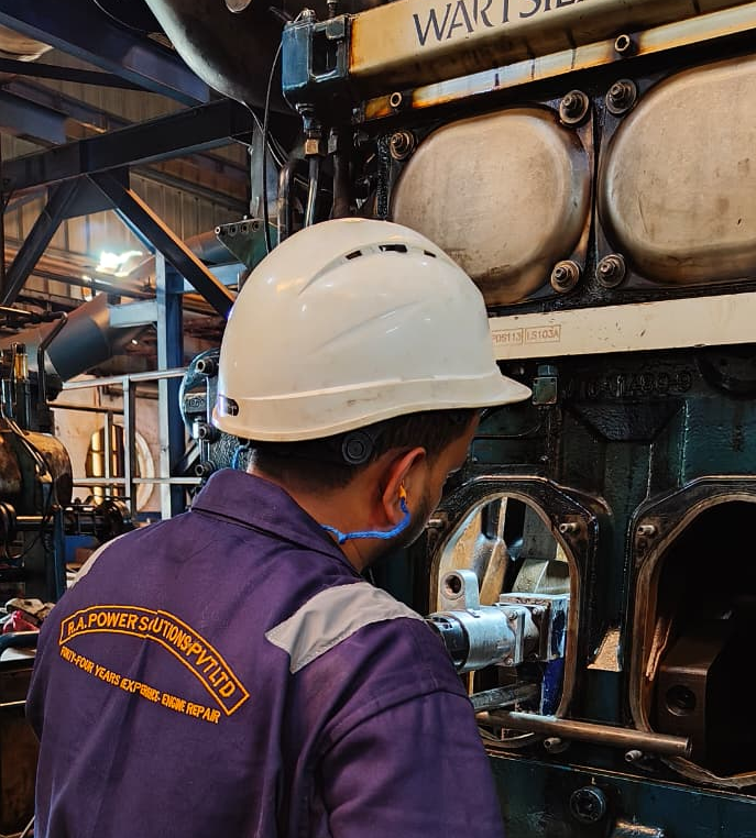 Insitu crankshaft machining of Wartsila 9L20 Engine