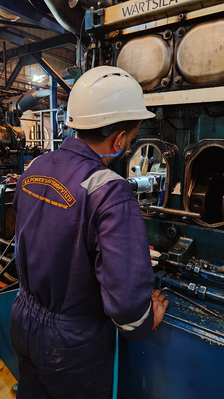 Insitu crankshaft machining of Wartsila 9L20 Engine